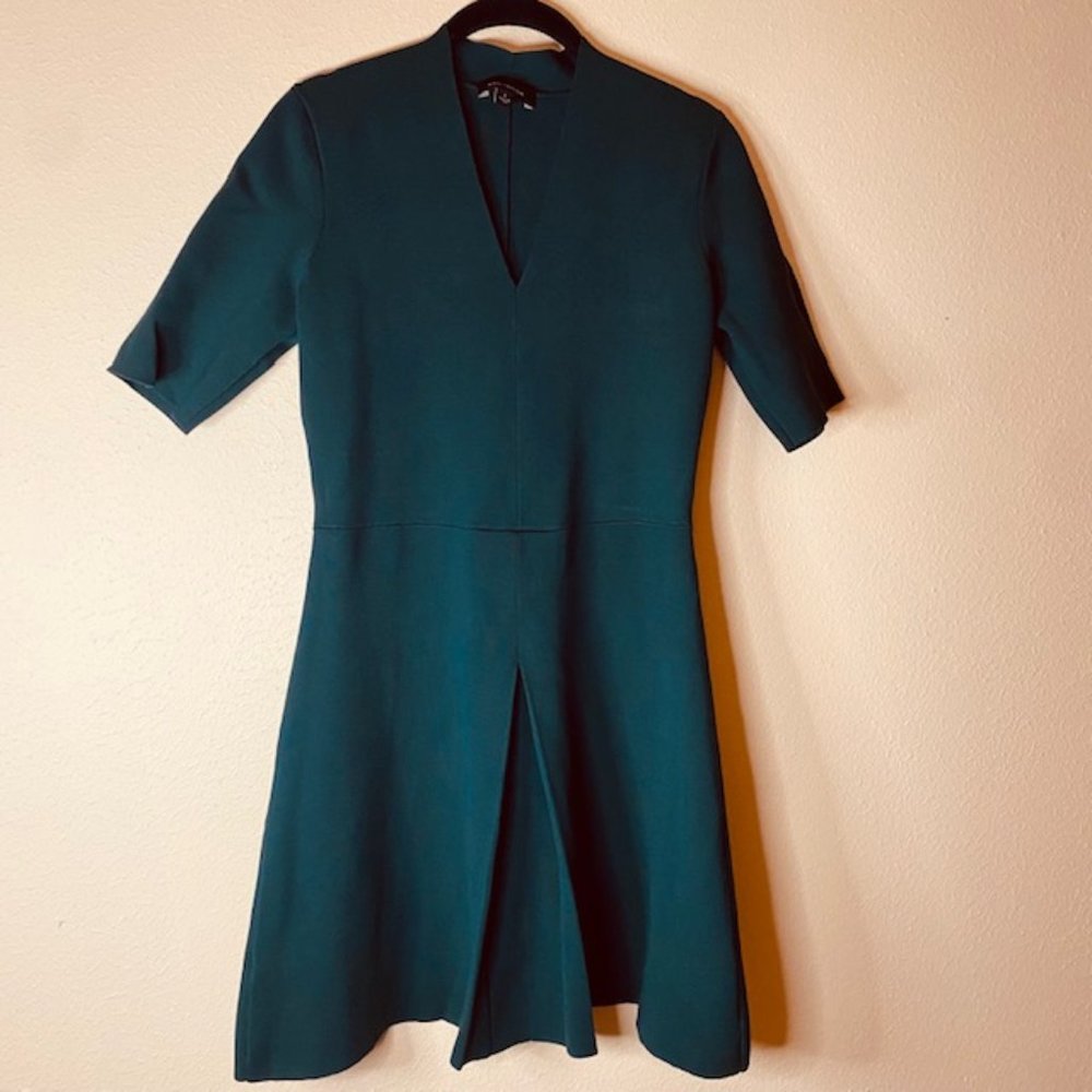 Ann Taylor Women's Ponte Knit Forest Green Dress Size S (2-4)